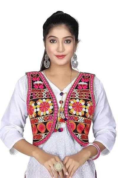 Ethnic Cotton Embroidered Printed Jackets For Women