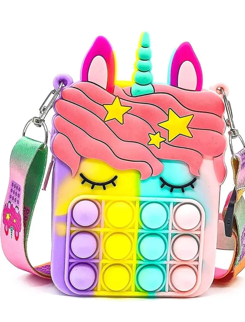 Buy LJC Mini Pop It Bag Unicorn Sling Bag, Bubbles Pouch Cute Crossbody ...