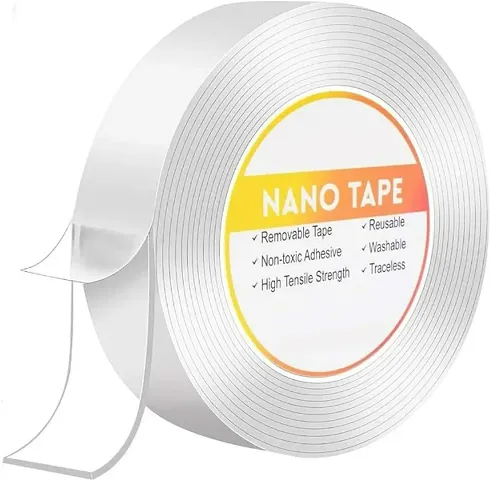 Removable Adhesive Nano Gel Tape - Magic Traceless Tape for Wall,Kitchen,Carpet,Photo, Car Glass Fixing Home Decor and DIY Crafts (3 Meters)