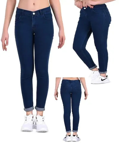 Women Stretchy High Waist Jeggings Ladies Skinny Leggings Denim Look Jeans  Pants | eBay