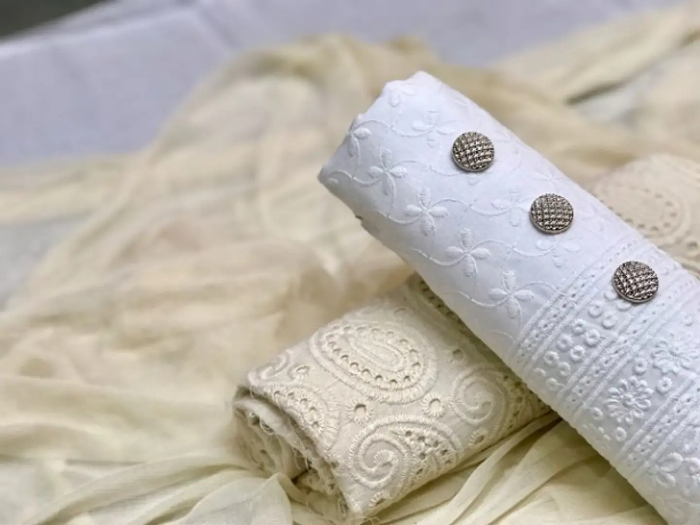 Chikan cotton hot sale dress material