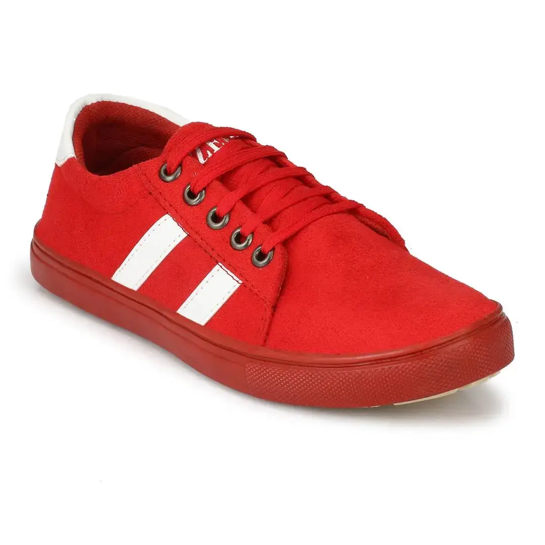 Red Colour Canvas shoes for Men