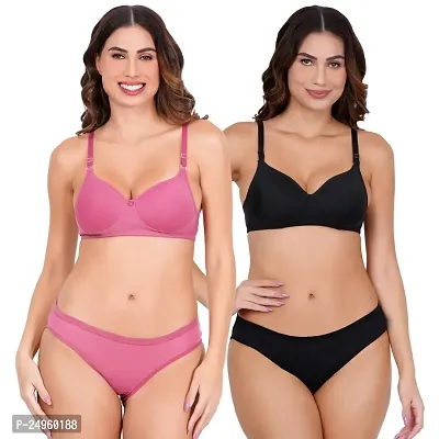 Buy BLACK ME Women's Non Padded Honeymoon Bra and Panty Set for Girls  Women's (BM-COMBO-01-38-XL, Purple, Black, XL) Set of 2 Online In India At  Discounted Prices
