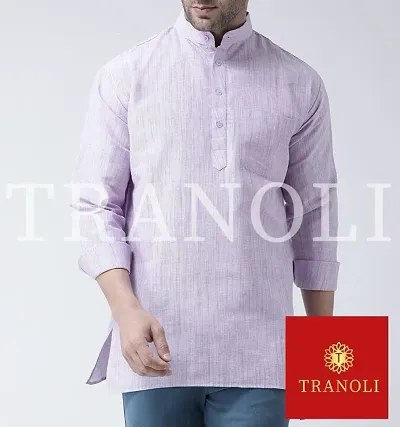 TRANOLI Stylish Purple Cotton Textured Casual Shirt For Men