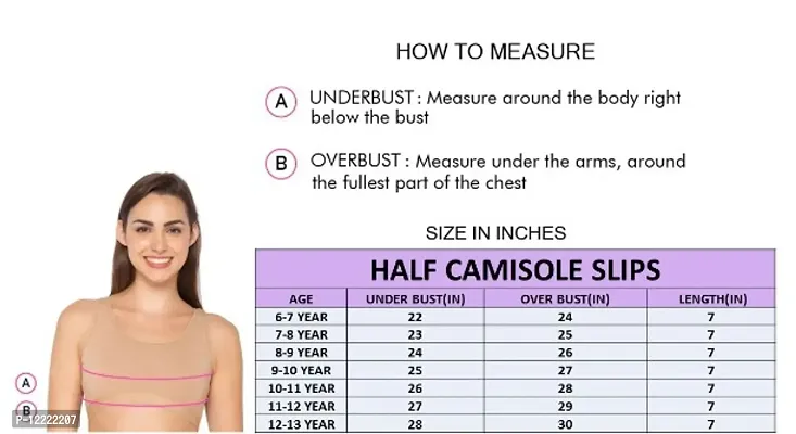 Solid Beginner Bras for Girls/Kids: Pack of 2 Half Slips