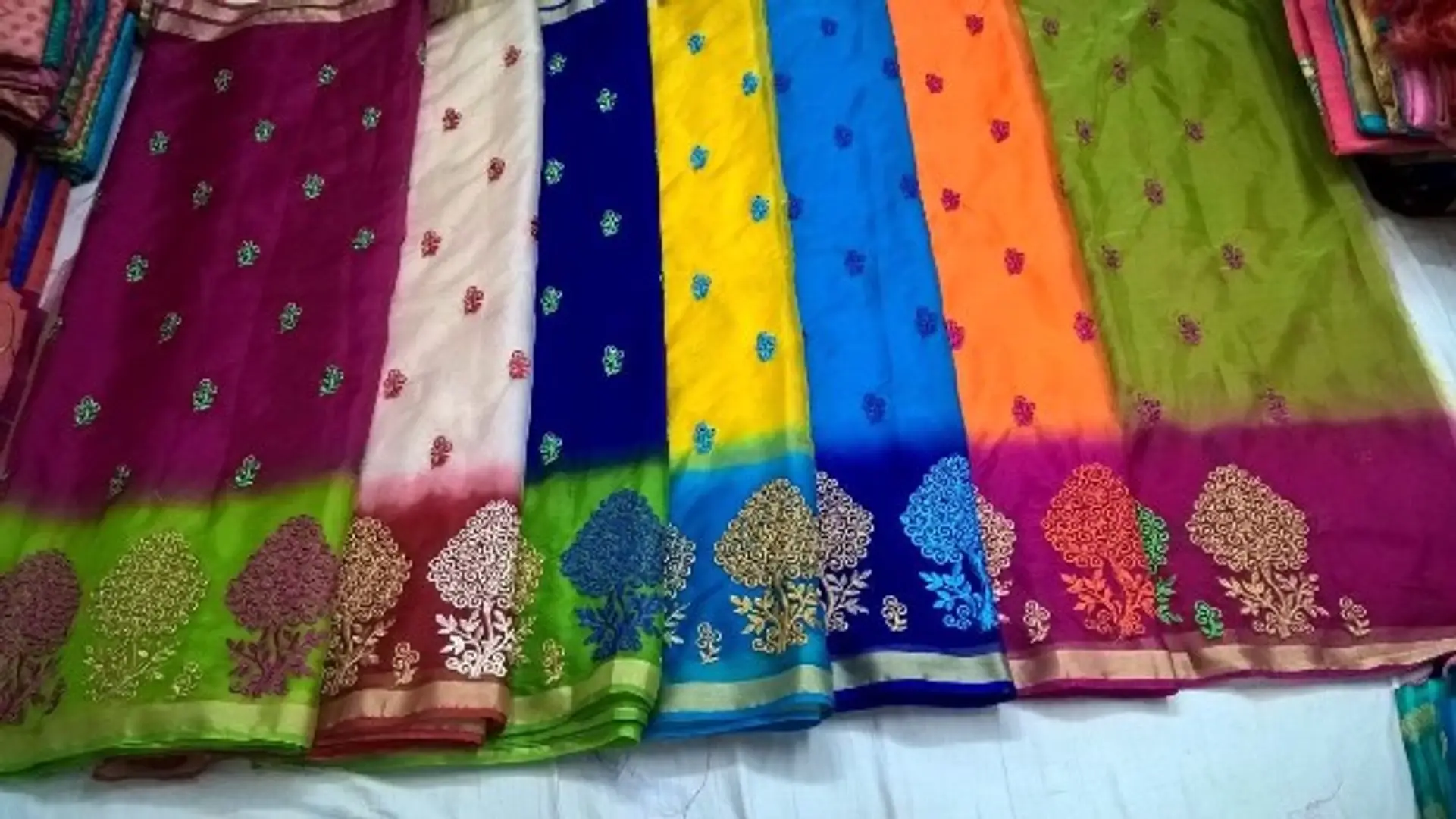 Resellers Wanted Organza Embroidery Saree Peacock Saree 1550 Tree Saree Shakila Chandramohan Chennai For Sale Looking For Resellers