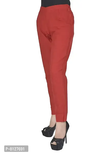 Buy DS collection Cotton Casual Straight Fit Pencil Pant For Women/Girls |  Stretchable | Stylish | Comfortable (red, X-Large) at Amazon.in