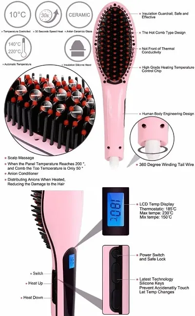 SKYLIT Hair Electric Comb Brush Hair Straightener for Womens Hair  Straightening Brush electric hair brush Hair Straightener for Women Pink   Amazonin Beauty