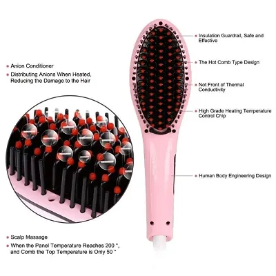 Hair Electric Comb Brush 3 in 1 Ceramic Fast Hair Straightener For Womens Hair  Straightening Brush with LCD Screen Temperature Control Display Hair  Straightener For Women PINK Buy Hair Electric Comb Brush
