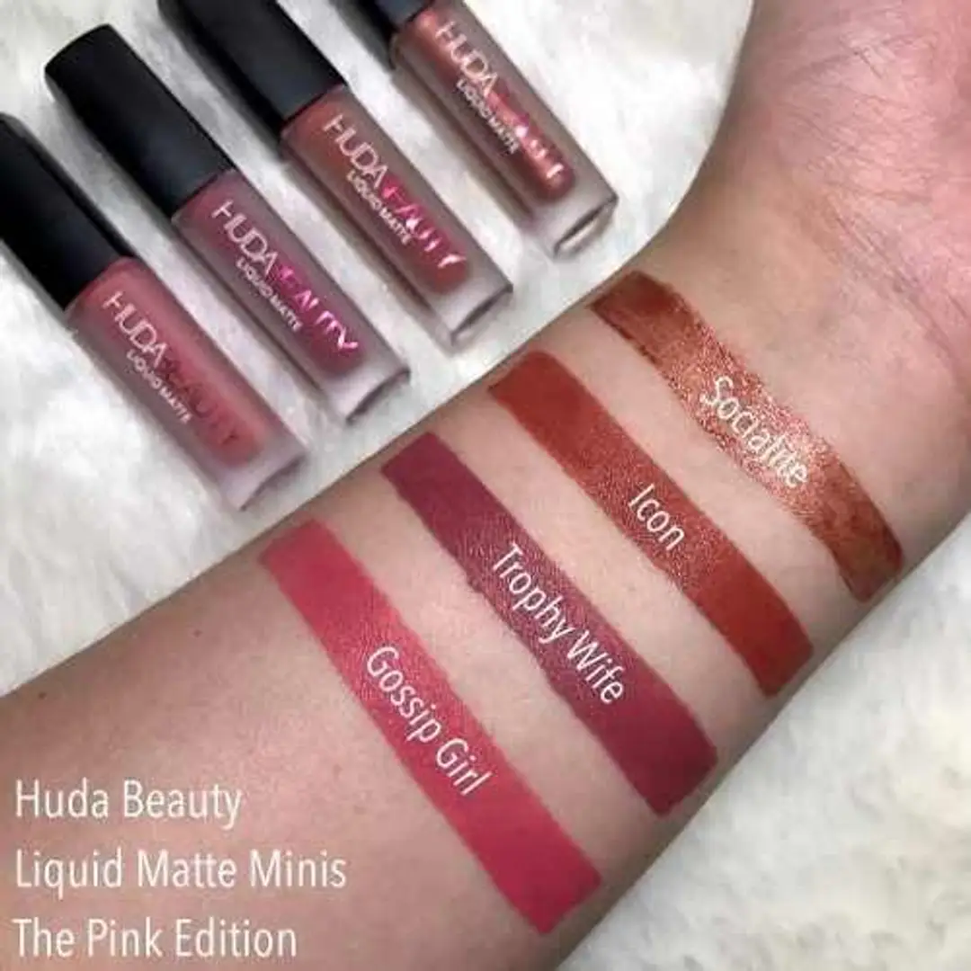 huda beauty liquid matte lipstick pink edition