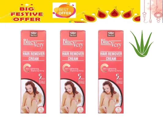 Blue Very Aloe Vera Extracts Hair Remover Skin Whitening Cream 03 40gm Each