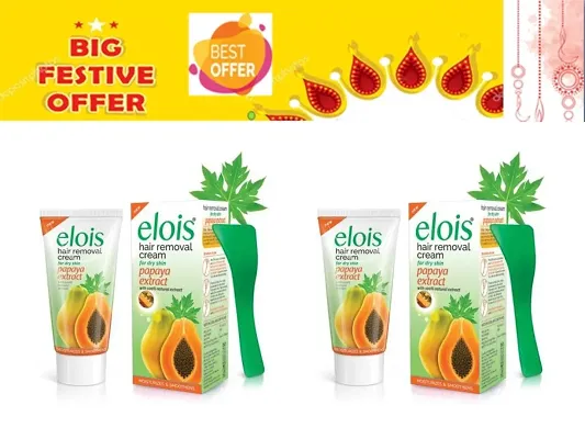 Elois Papaya Extracts Hair Remover Skin Whitening Cream 02 25gm Each.For the Lowest price of 419 SaifKart