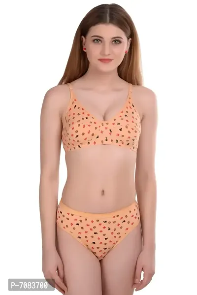 Buy Pretty Cotton Printed Non-Paded Pink Bra Panty Set For Women Online In  India At Discounted Prices
