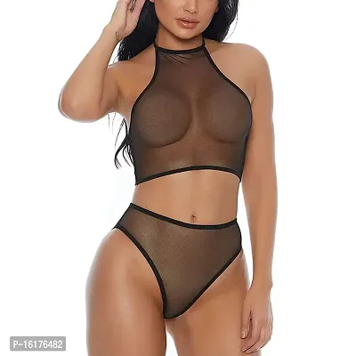 Buy Psychovest Women's Sexy Full Coverage Transparent Bra and Panty Lingerie  Set Free Size Black Online In India At Discounted Prices