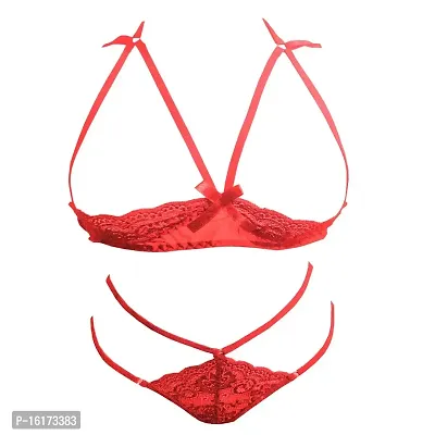 Buy Psychovest Red See Through Bra And Panty Lingerie Set Online at Best  Prices in India - JioMart.