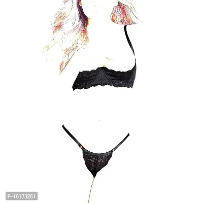 Buy Psychovest Women's Sexy Lace Front Open Bra and Panty Lingerie