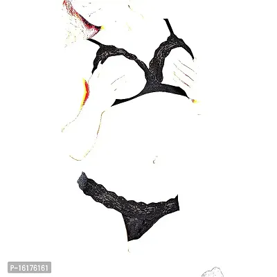 Psychovest Women's Sexy Lace Pearl Strap Bra and Panty Lingerie Set Free  Size Black - Karissa Marketing at Rs 701.00, Jaipur