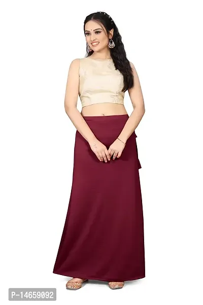 Women Satin Saree Petticoat Maroon underskirt, skirt indian sari inner