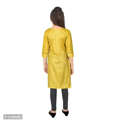 Buy Sevgi Girl's Chanderi Cotton Blend Embroidered Kurti with Leggings Set  Online In India At Discounted Prices