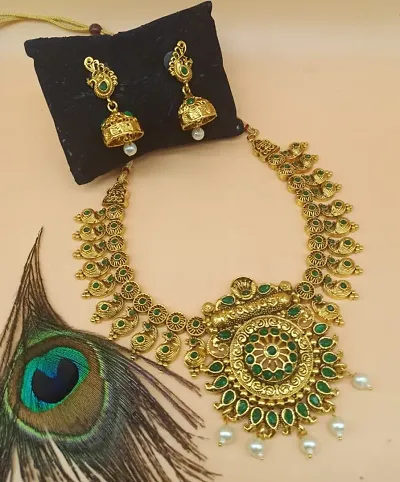 golden oxidised jewellery set