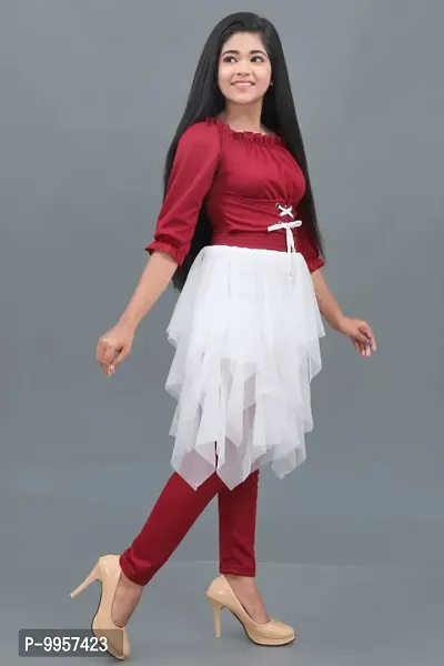 Buy GIRLS FANCY NET FROCK WITH LEGGINGS SETS FOR PARTY WEAR COLOR