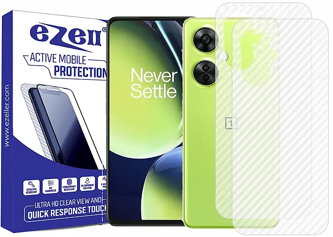 eZell OnePlus NORD CE 3 LITE 5G Back Screen Protector(Transparent), 3D Back Skin Carbon Fiber Ultra-Thin Protective Film (2 Packs) Transparent Back Cover with Wet and Dry Wipes