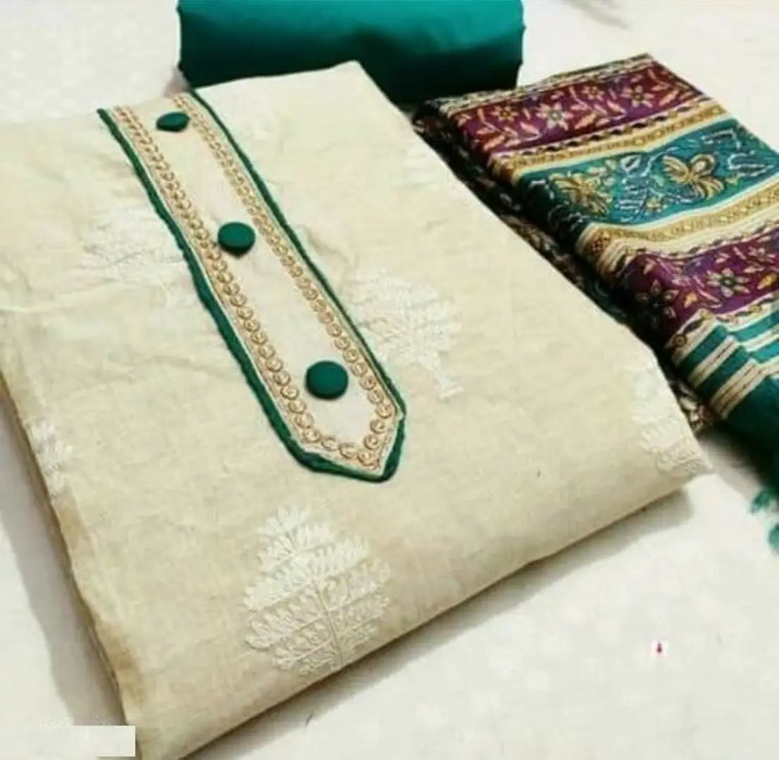 Buy Casual Wear Green Printed Work Khadi Cotton Dress Material Online From  Surat Wholesale Shop.