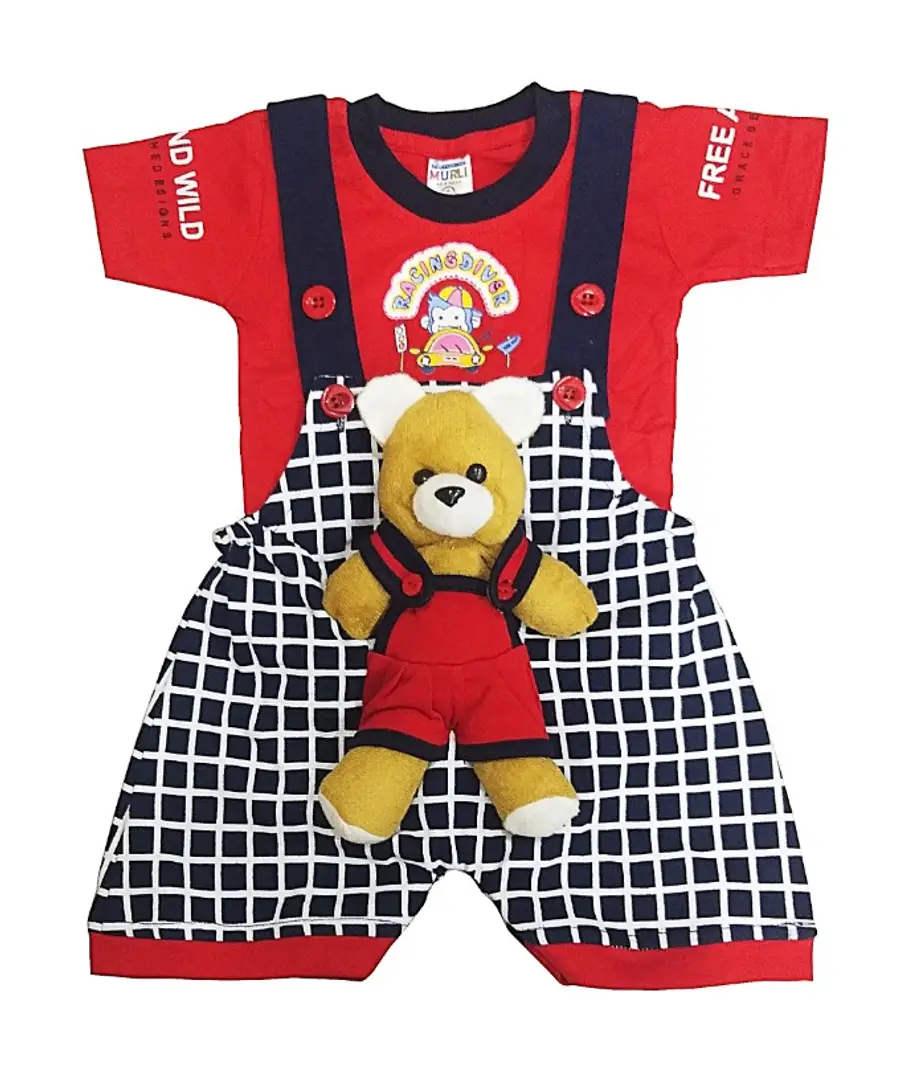 Buy Bold N Elegant Soft Plush Face Bear Attached Cute Cartoon Denim  Dungaree Baby Boy Girl Clothing Jumpsuit Overall for 0-2 year Kids (Denim -  Bear, 6-12 Months) at Amazon.in