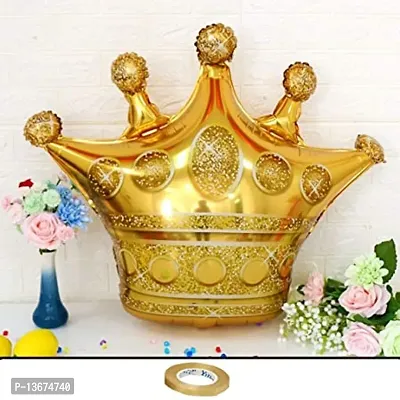 Evaite (Pack of 1) Crown Balloons for Decoration King Party Decorations Photo Props Baby Shower-thumb0