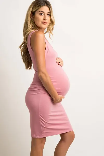 Pink maternity dress