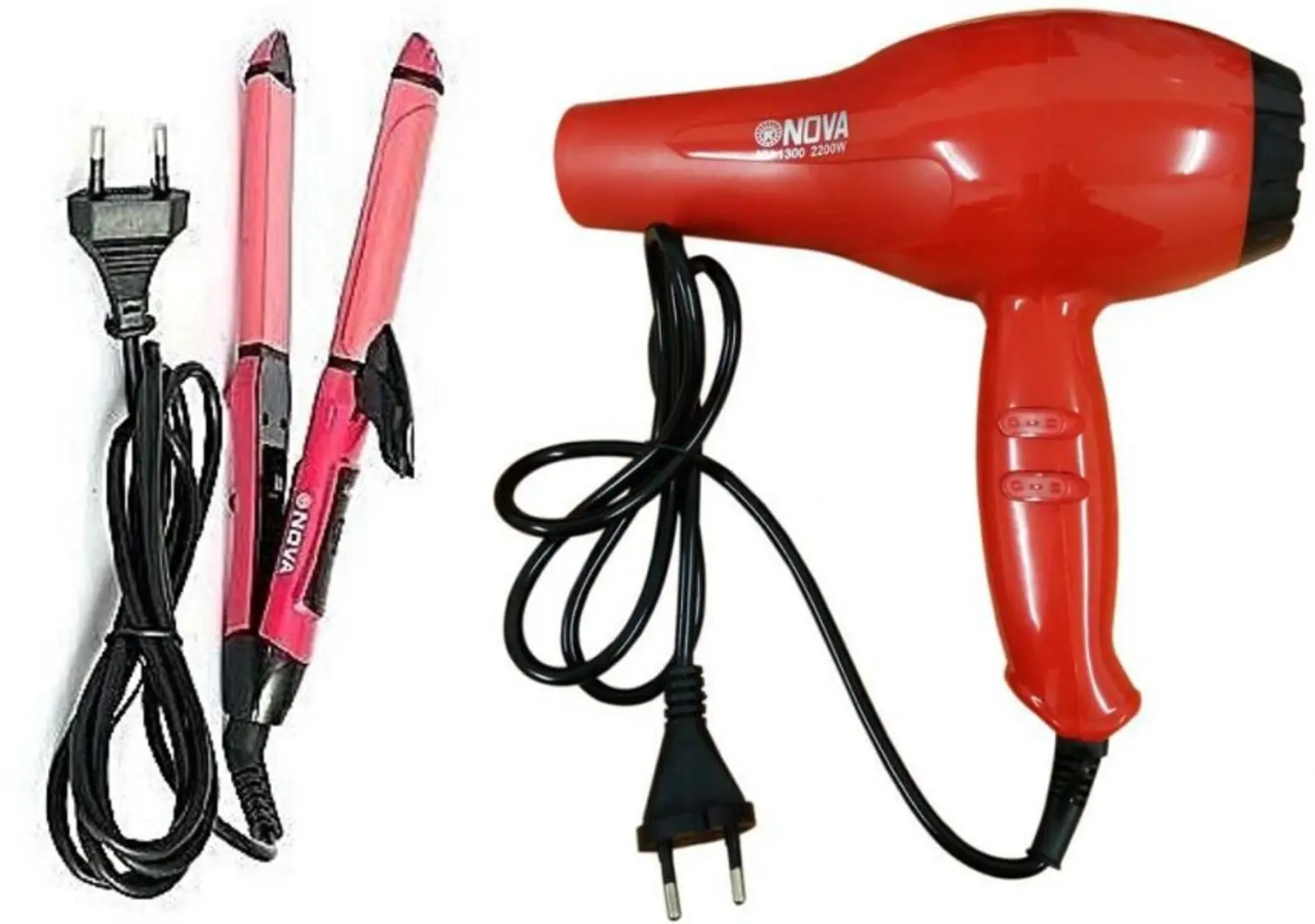 Nova hair dryer outlet straightener curler combo