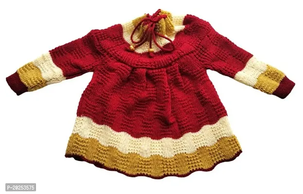 DORCHIS Baby Girl Dress – Woolen Frock for Baby Girl, Handmade with Crochet  – Dorchis – Handmade Baby Dress Online Shop