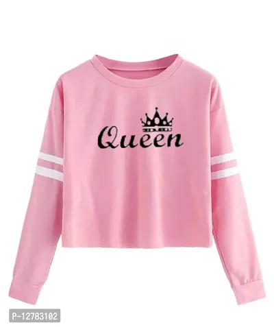 Buy Stylish Designer QUEEN Printed 100% Cotton Full Sleeve T-shirt for  Women And Girls Pack of 1 Online In India At Discounted Prices