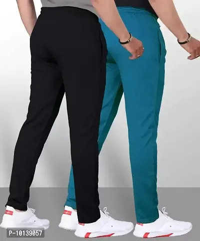 Buy Black Polyester Spandex Regular Track Pants For Men pack of 2 Online In  India At Discounted Prices