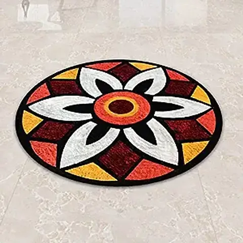 Rangoli Doormat 24x24 Inch Multicolor