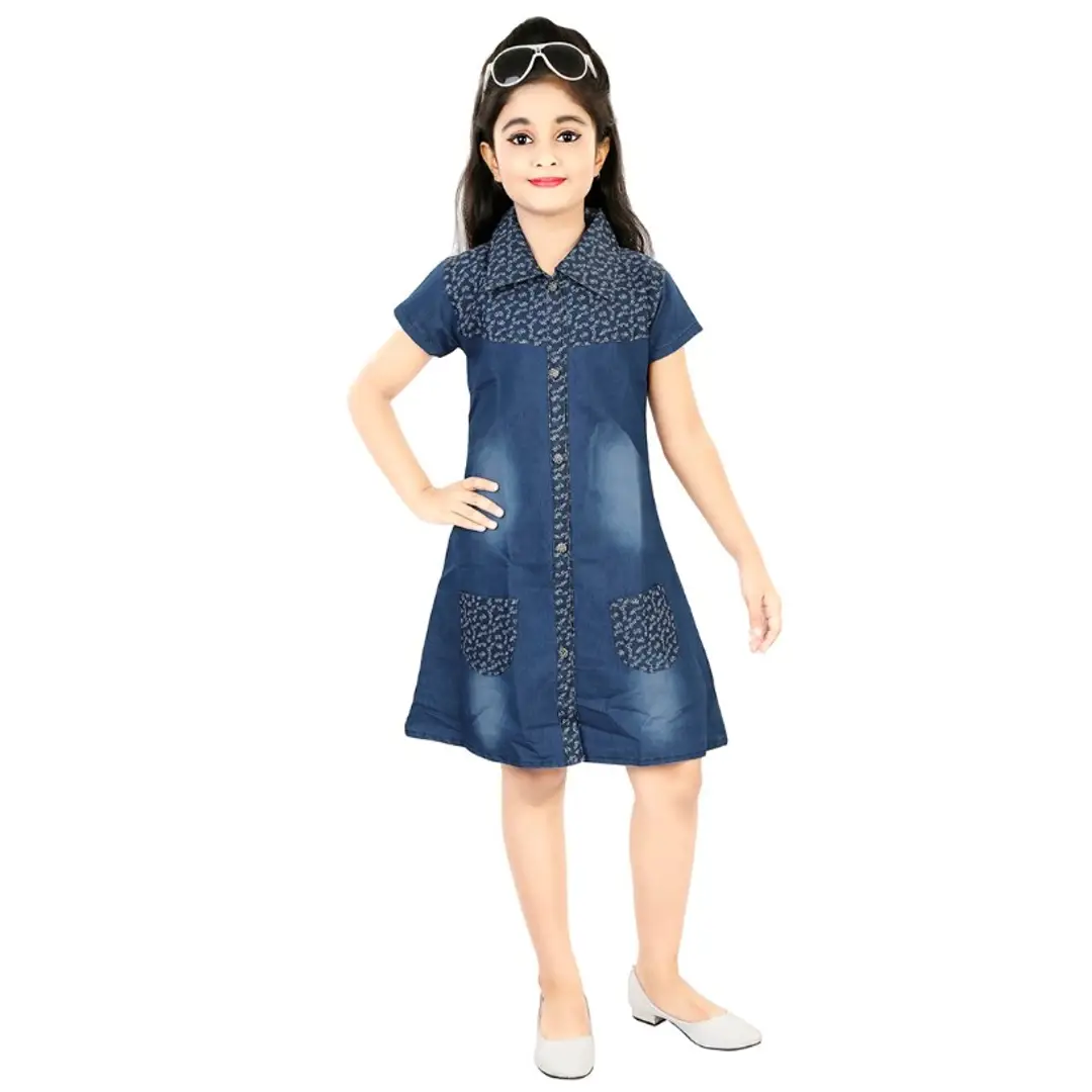 Carrément Beau - Girls Blue Denim Dress | Childrensalon Outlet