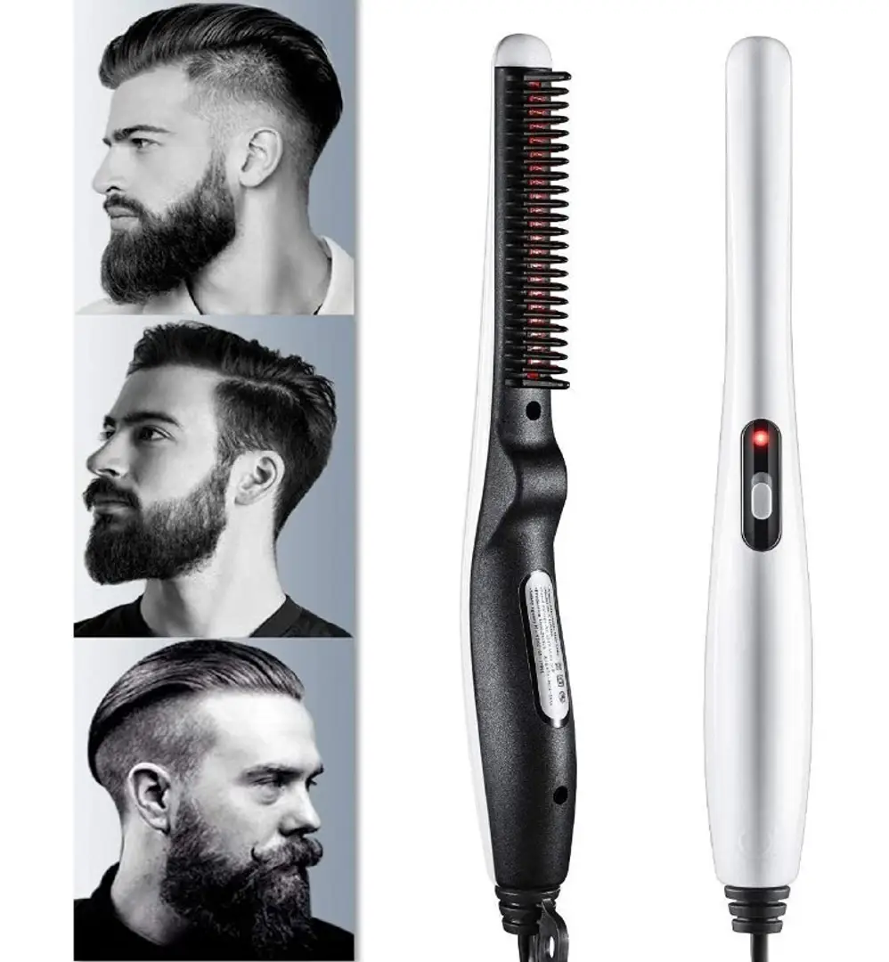 INSHO Quick Hair Styler for Men Women Electric Beard Straightener Hair Comb Multifuncti