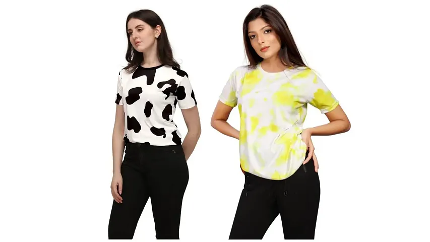 Buy SHRIEZ OversizedPrinted T-Shirt for Women, T-Shirt Combo for Women/Girls  (Pack of 2) Online In India At Discounted Prices