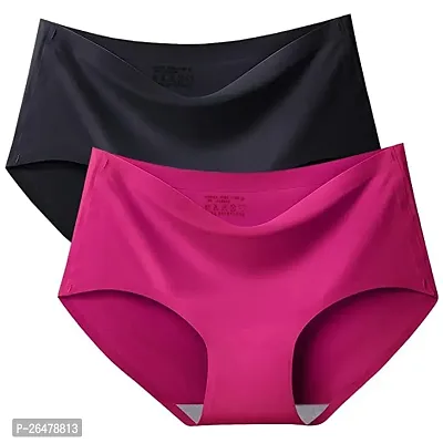 Women's/Girls Seamless No Show Ice Silk Panties Underwear (Pack of 6)  multicolor