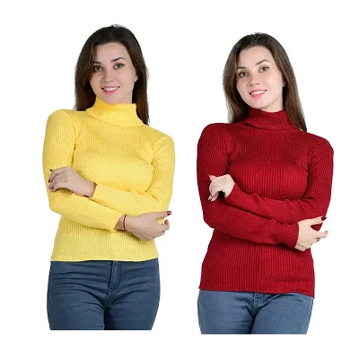 Buy CUBIHEXA Women's Woollen High Neck Innerwear Sweater Pullovers Skivvy  for Winters, White (Pack of 1) Online at Best Prices in India - JioMart.