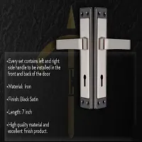 ONJECX Steel Premium Range Lock Heavy Duty Mortise Door Lock Set Size 7 Inch Double Action Brass Latch Brass Bhogli with Black Silver Finish 6 Lever Main Door Pack of 1 Set (BML65+S07MBS)-thumb3