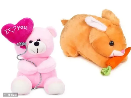 Lovely Couple Teddy Bear Rabbit With Clothes Plush Toys Dolls