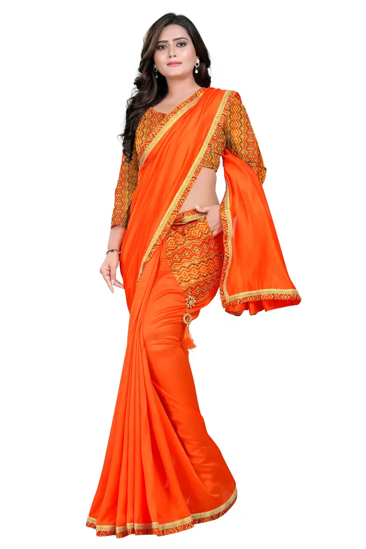 Printed ORANGE ATRAANGI-2-FANTA Faux Georgette Saree at Rs 440 in Bengaluru