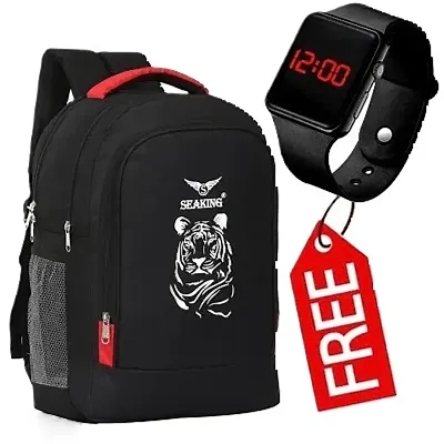 Trendy Backpack With Watch Combo For Men
