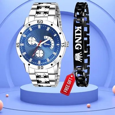 Buy Classic Design Black Dial Silver Chain Belt Analog Men Watch