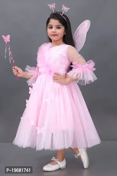 Buy Girls Cotton Linen Casual Midi Dress Pari Frock Dress Online