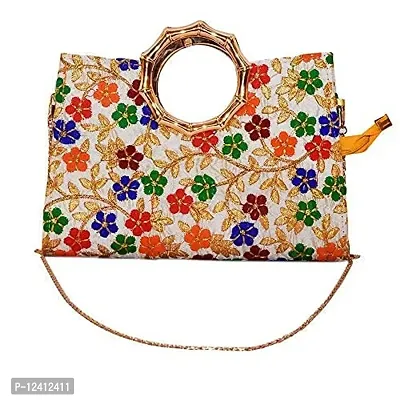 Red Rajasthani Style Mirror and Lace Work Hand Bag 115 in Jaipur, India  from Little India