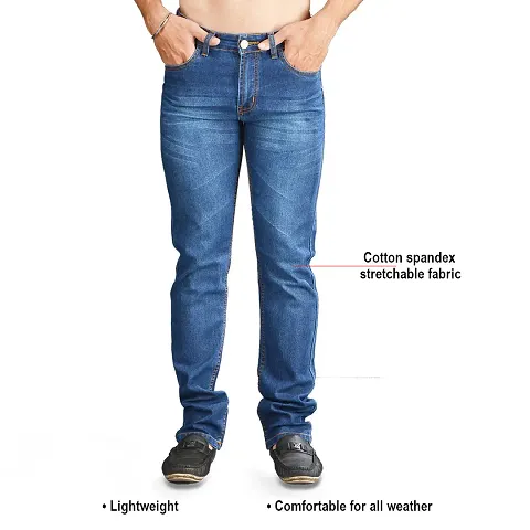 Regular Slim Fit Cotton Spandex  Men's Jeans