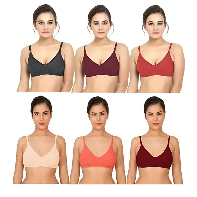 Women's Cotton Solid Camisole Bra Slips Pack Of 5