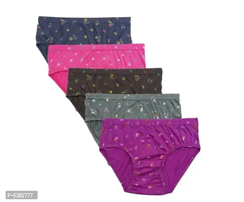 Women Printed Panty Pack of 5 (Random Colour Will Be Send)